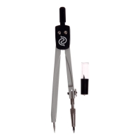 Циркуль металлический + грифели GLOBUS &laquo;Школа&raquo;, 2 предмета (циркуль литой, окрашенный, пенал с запасным грифелем), в футляре