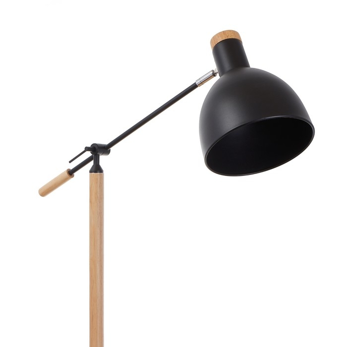 Торшер 19117/1BK E27 40Вт светлое дерево-черный H.150 см