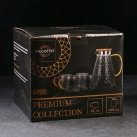 Набор для напитков из стекла Magistro &laquo;Эко. Сара&raquo;, 5 предметов: кувшин 1,8 л, 4 кружки 300 мл