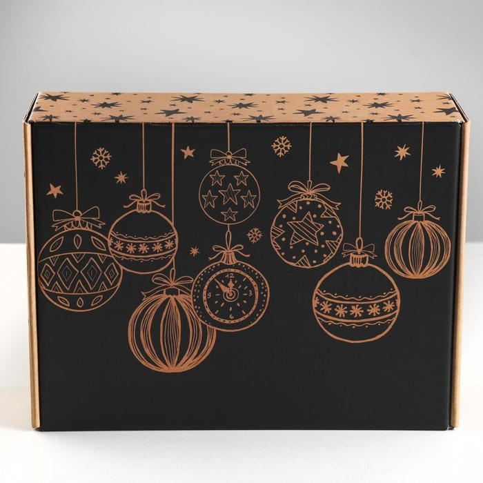 Коробка подарочная новогодняя складная &laquo;Happy New Year&raquo;, 30,7 х 22 х 9,5 см, Новый год