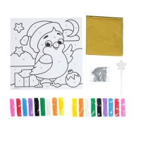 Сияющая фреска на новый год «Снегирь», новогодний набор для творчества Сияющая фреска на новый год «Снегирь», новогодний набор для творчества