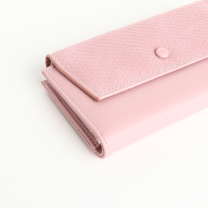 Кошелёк женский на магнитах, цвет розовый