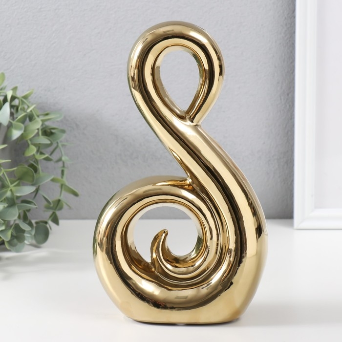 Сувенир керамика "Абстракция. Лебедь" золото 14,5х5,5х25 см