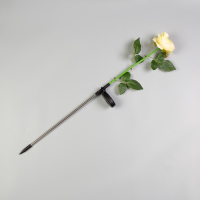 Садовый светильник на солнечной батарее &laquo;Роза жёлтая&raquo;, 75 см, 5 LED, свечение белое