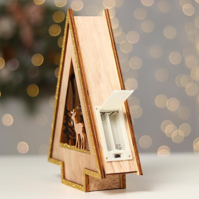 Новогодний декор с подсветкой &laquo;Ёлочка с оленем&raquo; 18&times;5.5&times;23 см