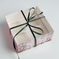 Коробка для капкейка &laquo;С Новым годом!&raquo;, 16 х 16 х 7,5 см, Новый год