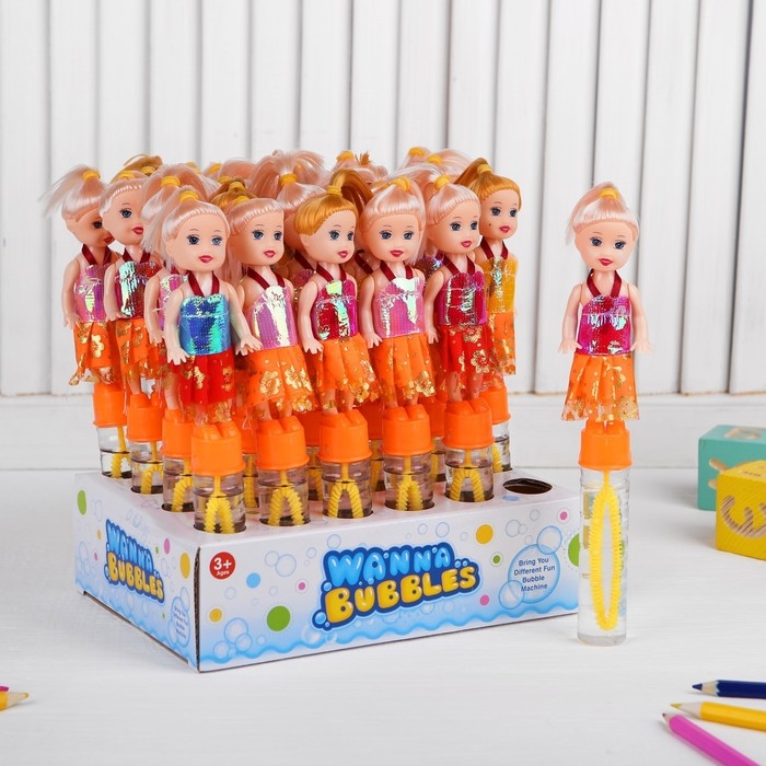 Мыльные пузыри &laquo;Кукла&raquo;, светлая, 2,5 &times; 2,5 &times; 19,5 см