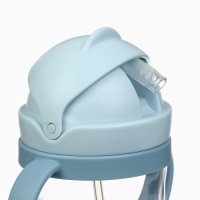 Поильник - непроливайка детский с силиконовой трубочкой и грузиком, от 9 мес., 350 мл., с ручками, цвет голубой, Крошка Я Поильник - непроливайка детский с силиконовой трубочкой и грузиком, от 9 мес., 350 мл., с ручками, цвет голубой, Крошка Я