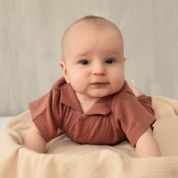 Комбинезон Крошка Я Муслин,р. 62-68, коричневый