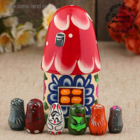 Пальчиковый театр &laquo;Теремок&raquo;, теремок и 6 кукол, 14 см