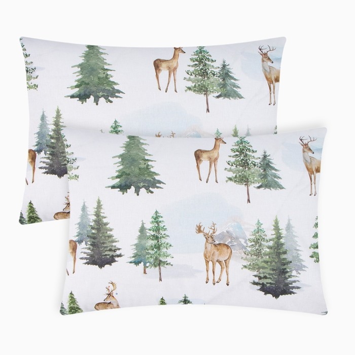 Комплект наволочек "Этель" Однажды в лесу, 50х70-2 шт, поплин, 100% хл