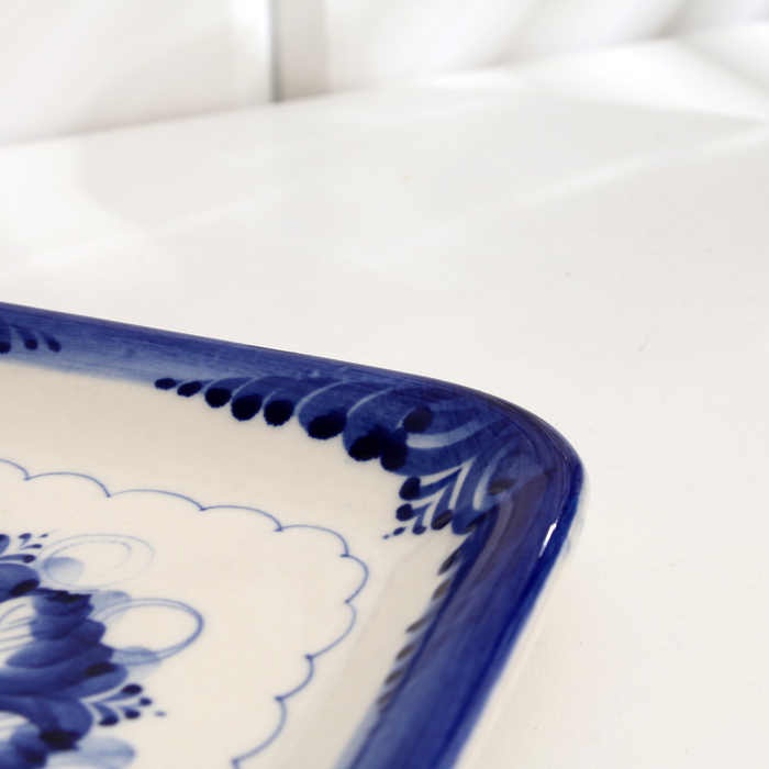 Блюдо Блюдо "Квадратное", гжель, фарфор, 18х18 см