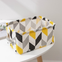 Корзинка для хранения с ручками Доляна &laquo;Зиг-заг&raquo;, 23,5&times;17&times;12 см, цвет серо-жёлтый