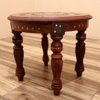 Стол резной "Круг" дерево 45х45х39 см