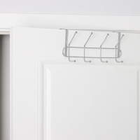 Вешалка на дверь на 4 двойных крючка Доляна «Блеск», 31×15×11 см, цвет хром Вешалка на дверь на 4 двойных крючка Доляна «Блеск», 31×15×11 см, цвет хром