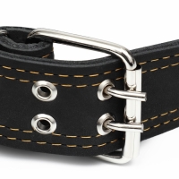 Ошейник кожаный двухслойный, 85 х 4.5 см, ОШ 50-70 см, чёрный Ошейник кожаный двухслойный, 85 х 4.5 см, ОШ 50-70 см, чёрный