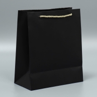 Пакет подарочный, упаковка, &laquo;Happy Birthday&raquo; чёрный крафт, 23 х 27 х 11,5 см