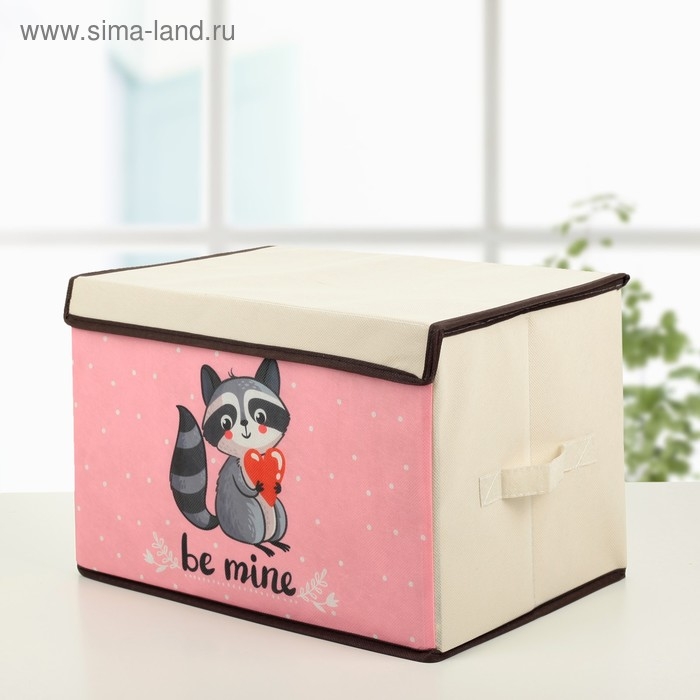 Короб стеллажный для хранения с крышкой &laquo;Енот&raquo;, 39&times;25&times;25 см