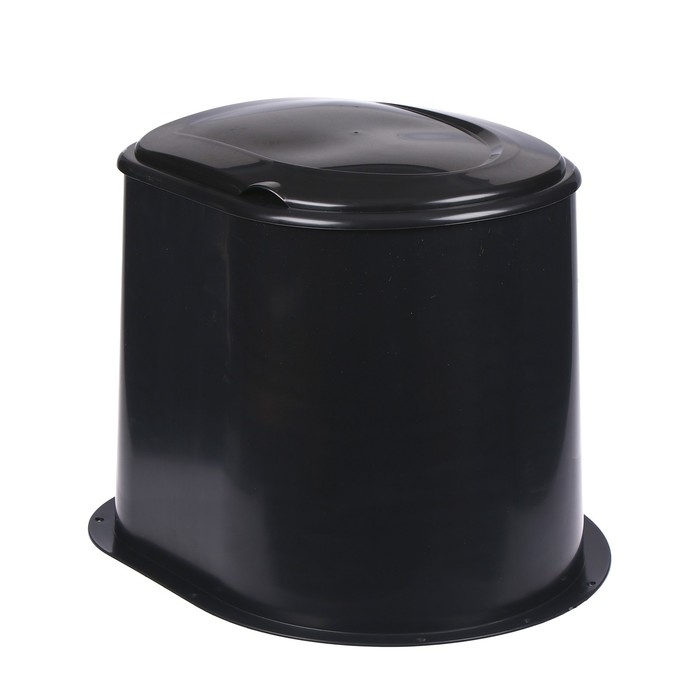 Туалет дачный, h = 35 см, без дна, с отверстиями для крепления к полу, чёрный