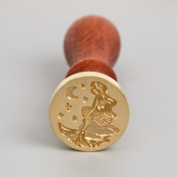 Печать для сургуча с деревянной ручкой "Русалочка на камне" 9х2,5х2,5 см Печать для сургуча с деревянной ручкой "Русалочка на камне" 9х2,5х2,5 см