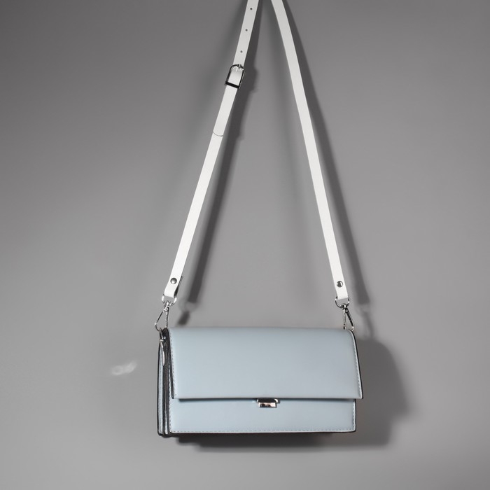 Ручка для сумки из натуральной кожи, регулируемая, с карабинами, 125 &plusmn; 2 см &times; 1,2 см, цвет белый/серебряный