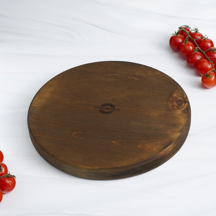 Поднос из натурального кедра Mаgistrо, 25&times;2,8 см, цвет шоколадный