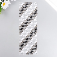 Наклейка пластик стразы "Градиент чёрно-белый" 30х10,5 см