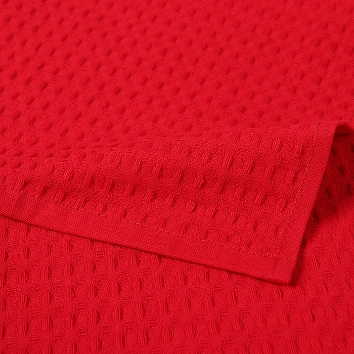 Набор кухонных полотенец Доляна, цв. бордовый, 35х60 см - 4шт, 100% хл, вафля 220 г/м2