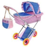 Коляска кукольная №10, цвет сиреневый с голубым Коляска кукольная №10, цвет сиреневый с голубым