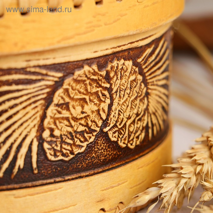 Шкатулка «Шишки», 18,5×18,5×8 см, береста Шкатулка «Шишки», 18,5×18,5×8 см, береста