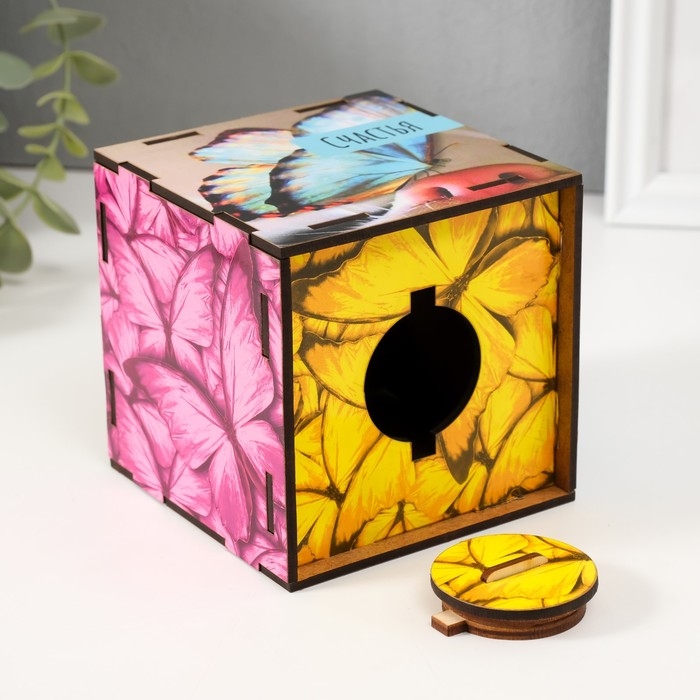 Копилка куб Копилка куб "Счастья" 10х10х10 см