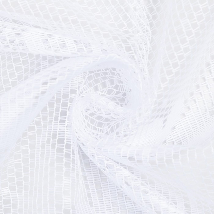 Тюль на кухню без шторной ленты, размер 170х140 см, цвет белый, 100% полиэстер