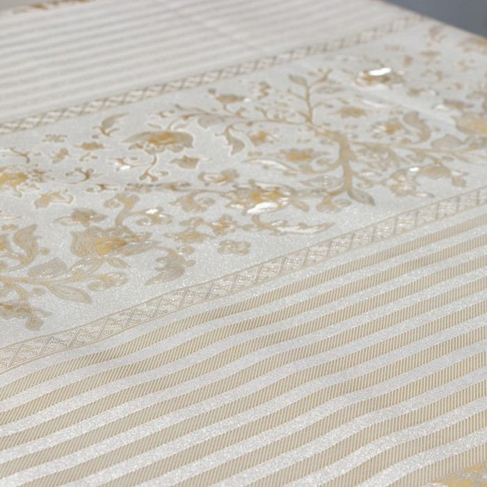 Клеёнка на стол &laquo;Винтаж&raquo;, на тканевой основе, ширина 137 см, рулон 20 метров, цвет золотой