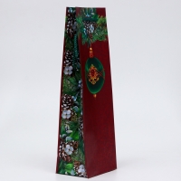 Новый год. Пакет подарочный новогодний под бутылку, упаковка "Дивный шар", 12 х 36 х 8,5 см. Новый год. Пакет подарочный новогодний под бутылку, упаковка "Дивный шар", 12 х 36 х 8,5 см.