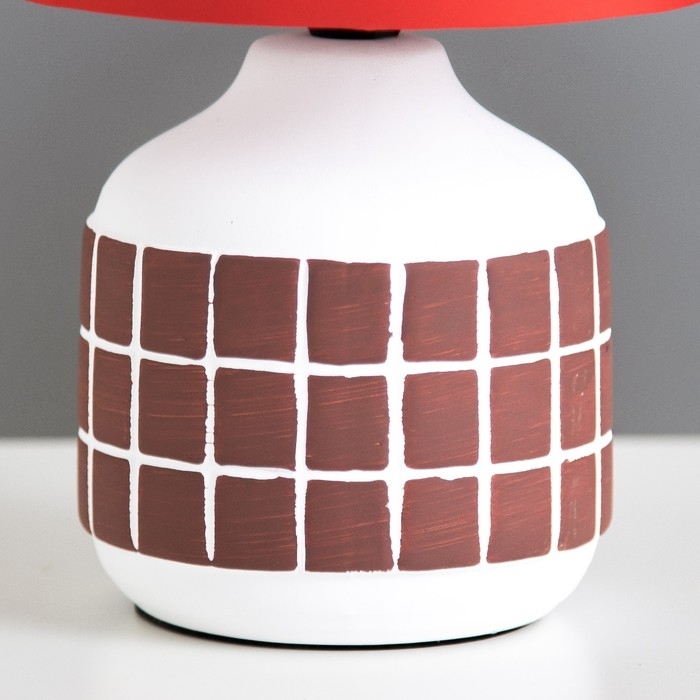 Настольная лампа "Гликерия" E14 40Вт бело-красная 15х15х27 см RISALUX