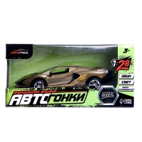 Машина металлическая &laquo;Купе&raquo;, инерционная, 1:28, световые и звуковые эффекты, открываются двери, цвет зелёный