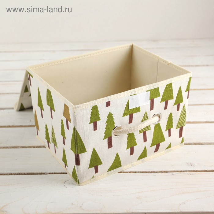 Короб стеллажный для хранения с крышкой &laquo;Ёлки&raquo;, 26&times;20&times;17 см