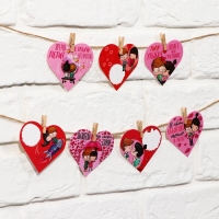 Гирлянда, интерьерное украшение «7 причин», 7 штук, 7 х 7 см Гирлянда, интерьерное украшение «7 причин», 7 штук, 7 х 7 см