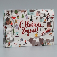 Коробка подарочная новогодняя складная &laquo;Новогодние истории&raquo;, 21 х 15 х 5 см, Новый год