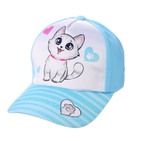 Кепка детская для девочки &laquo;Котик&raquo;, р-р. 52-54 см, 5-7 лет, МИКС