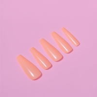 Накладные ногти, 100 шт, форма балерина, в контейнере, цвет персиковый Накладные ногти, 100 шт, форма балерина, в контейнере, цвет персиковый