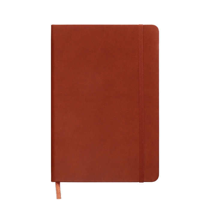 Ежедневник недатированный A5, 140л, клетка, кожзам, на резинке, черный срез, Коричневый Ежедневник недатированный A5, 140л, клетка, кожзам, на резинке, черный срез, Коричневый