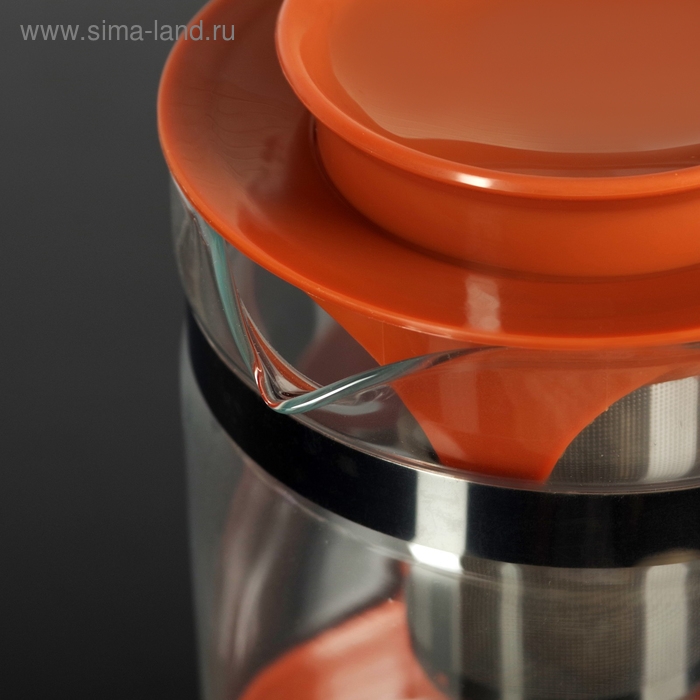 Чайник стеклянный заварочный &laquo;Шоколад&raquo;, 1,25 л, с металлическим ситом