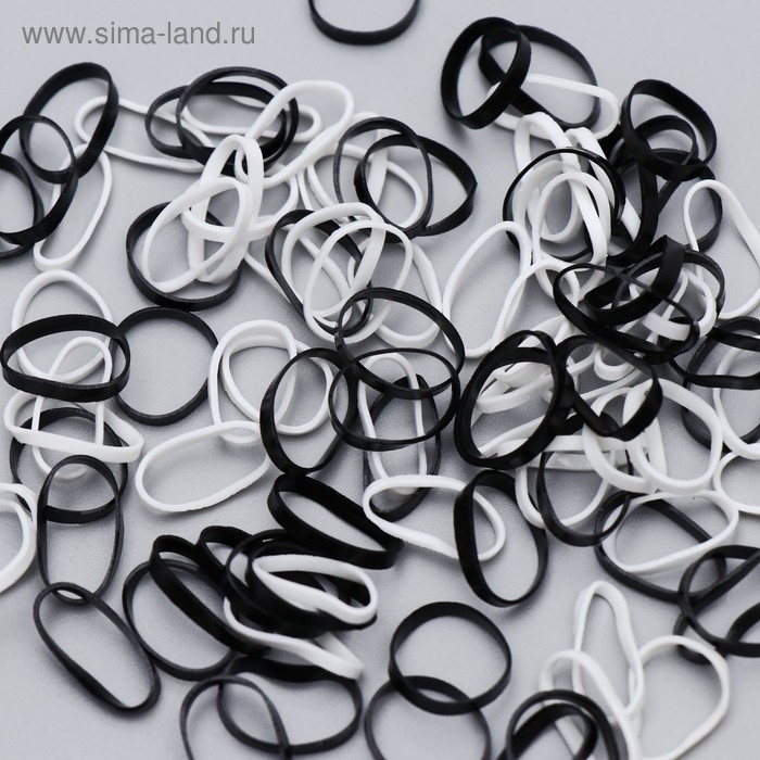 Резинки для животных повышенной прочности, набор 100 шт, микс чёрные и белые Резинки для животных повышенной прочности, набор 100 шт, микс чёрные и белые