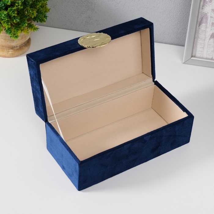 Шкатулка текстиль Шкатулка текстиль "Море" синяя 10х20х9 см