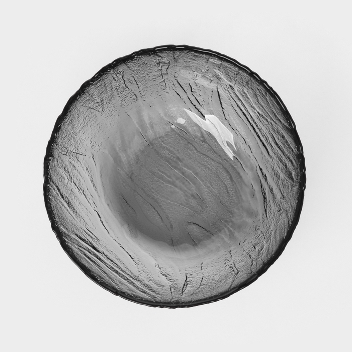 Салатник стеклянный &laquo;Вулкан&raquo;, d=13 см, цвет графит