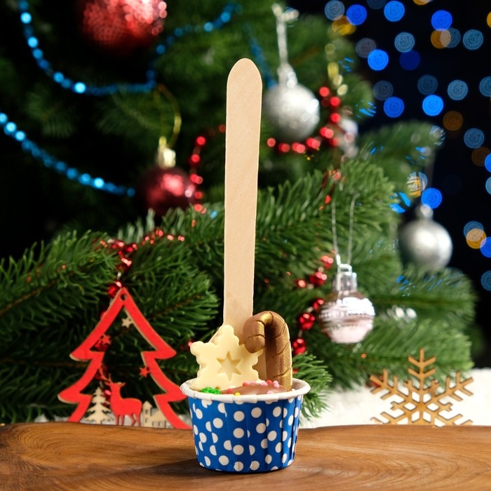 Новый год. Фигурный шоколад "Горячий шоколад с маршмеллоу "Снежинка", 47 г