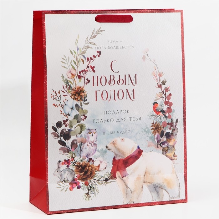 Пакет подарочный новогодний ламинированный &laquo;Время чудес&raquo;, L 31 х 40 х 11,5 см, Новый год