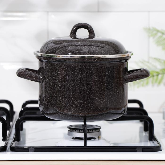 Кастрюля эмалированная, 1,5 л, индукция, цвет чёрный Кастрюля эмалированная, 1,5 л, индукция, цвет чёрный