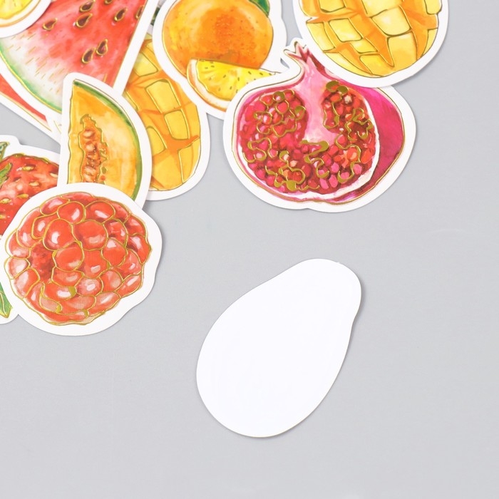 Наклейки для творчества Наклейки для творчества "Фрукты и ягоды" тиснение золото набор 48 шт 9х7х0,8 см